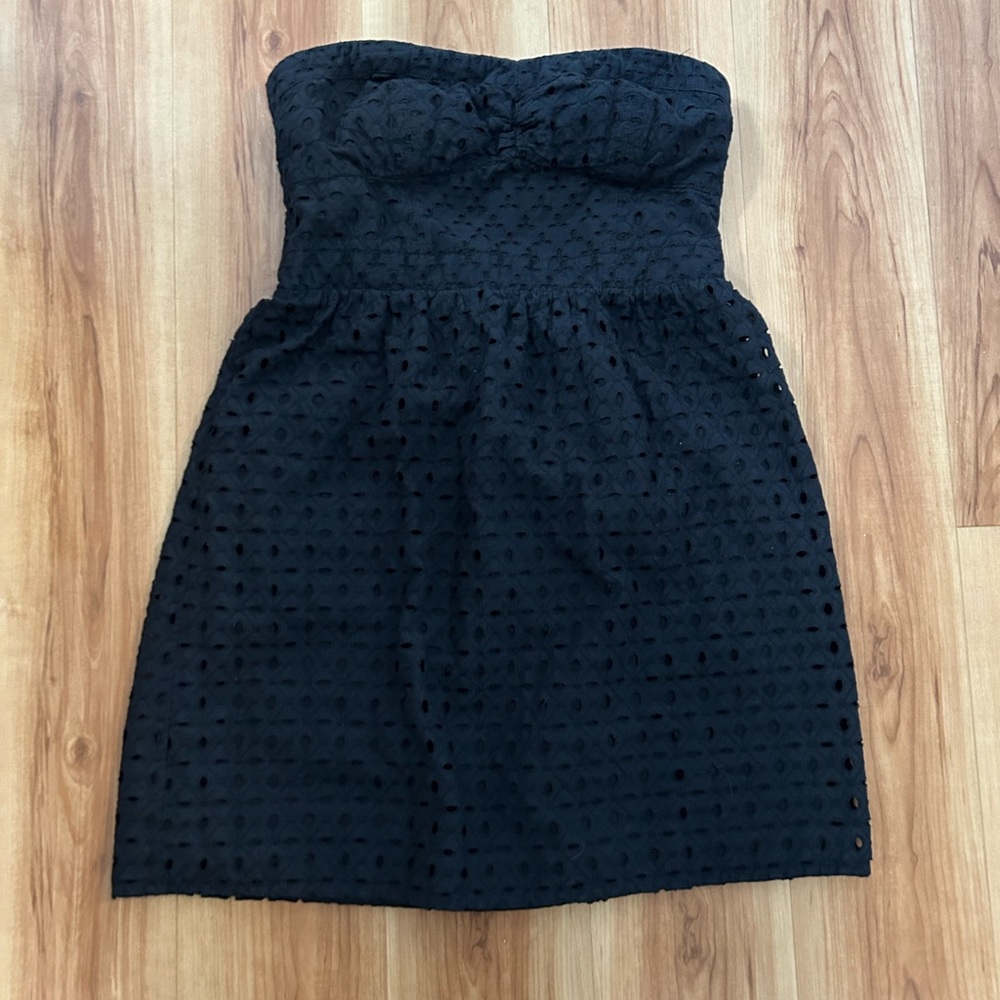 Black strapless dress